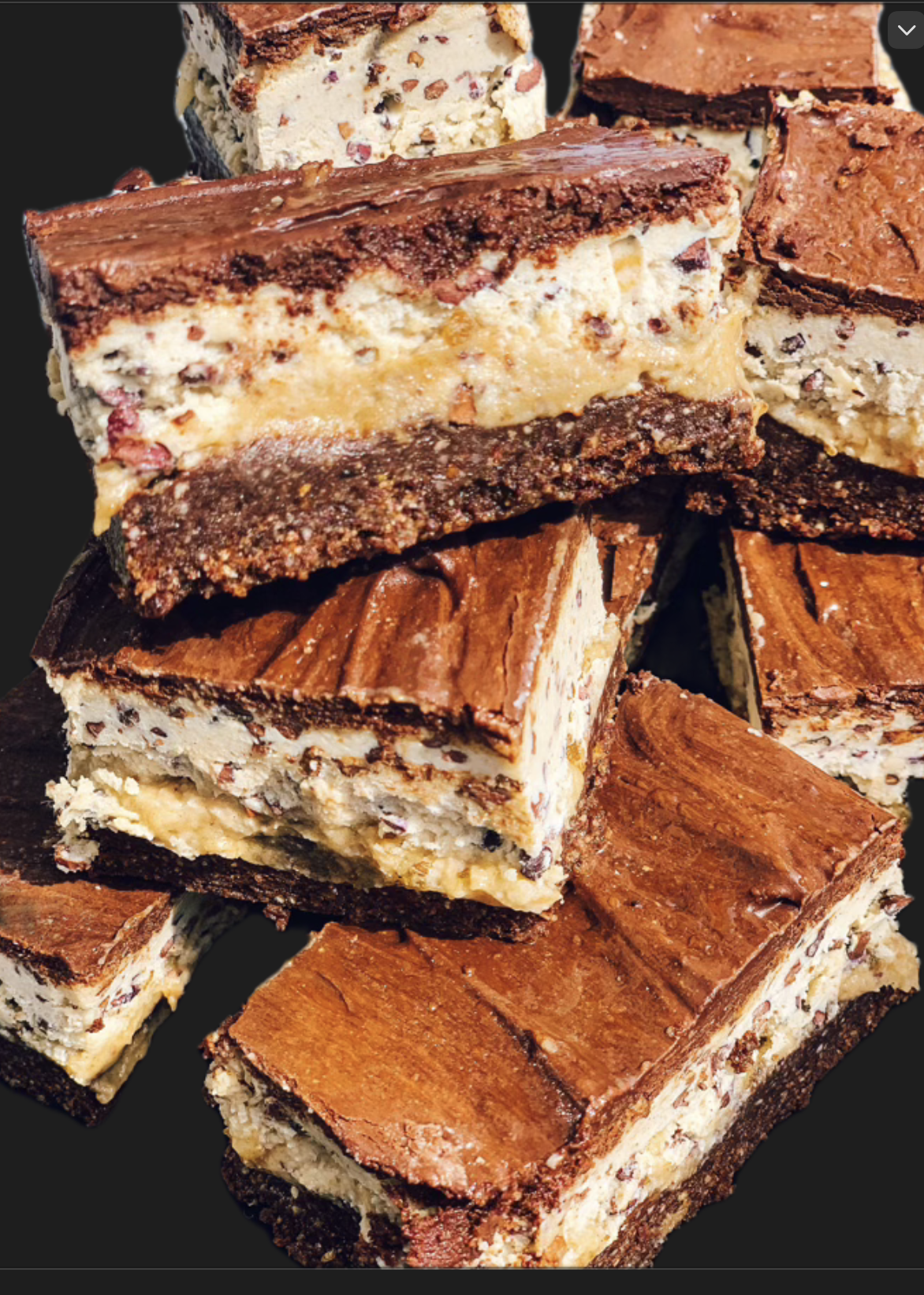 Pistachio Caramel Slice with Vanilla Cream and Chocolate Ganache