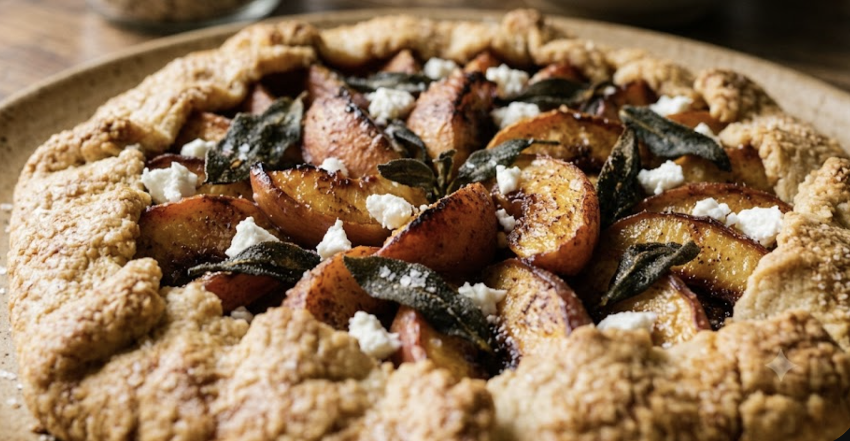 Peach, Goat Cheese, and Sage Galette