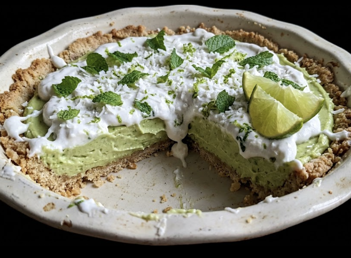 Key Lime Two Ways — Raw Avocado-Cashew Tart and Baked Custard Pie