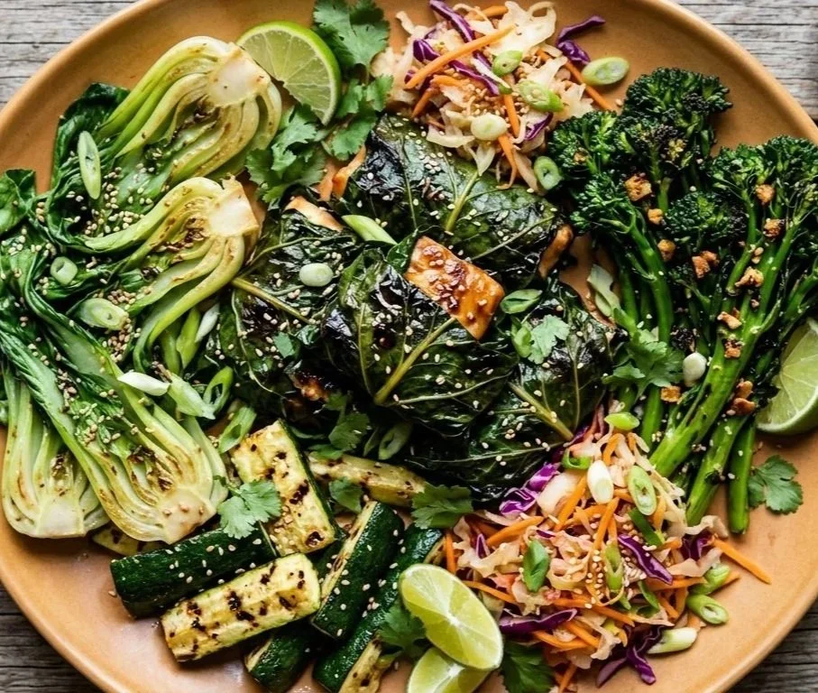 Miso Cod Collard wrap with grilled seasonal veggies