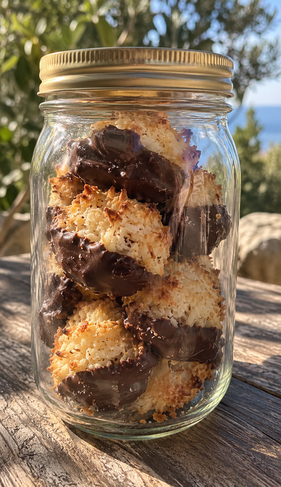Simple Cacao-Dipped Coconut Macaroons