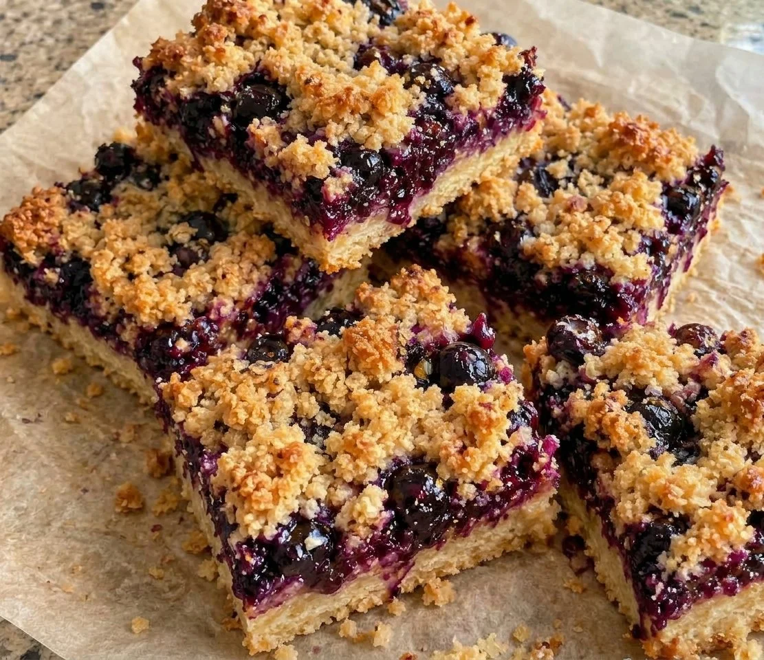 Blueberry Cardamom Crumble Bars