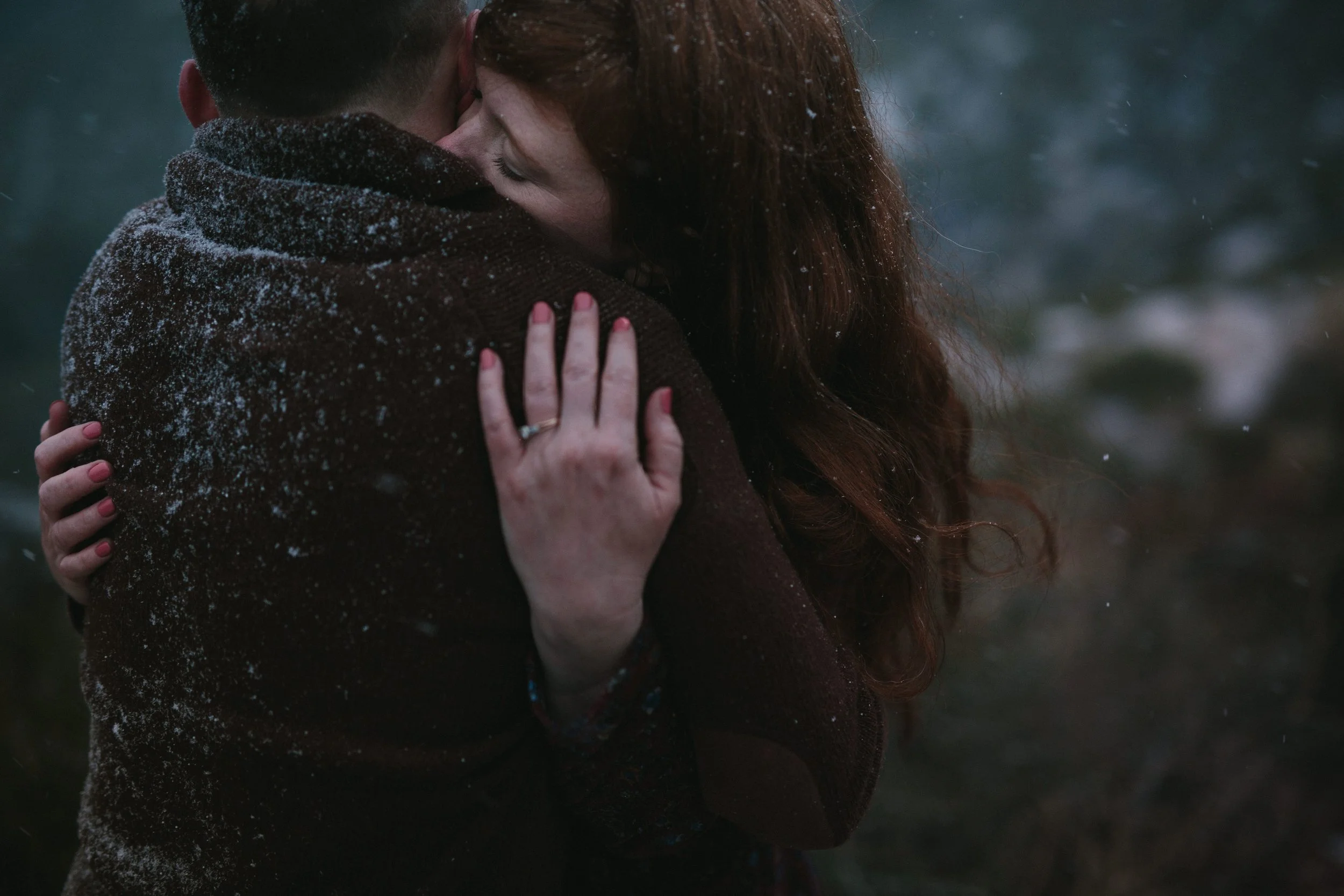 snowy engagement
