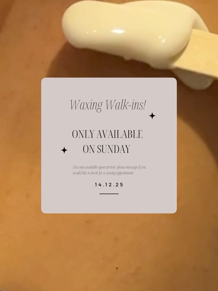 ✨10% off waxing walk ins!✨

 To book you can either, dm us or simply book on Fresha (we will apply the discount for you!)

We offer: Brow shaping, upper lip, chin, sides, full face, underarm, forearm, half leg, full leg, bikini and high bikini, Brazi
