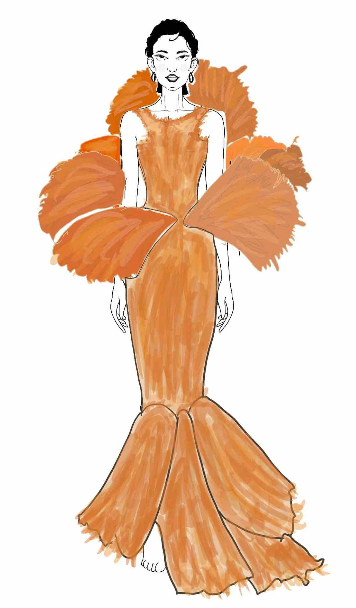 Initial design, featuring 8 petals around the body representing the blooming of a flower