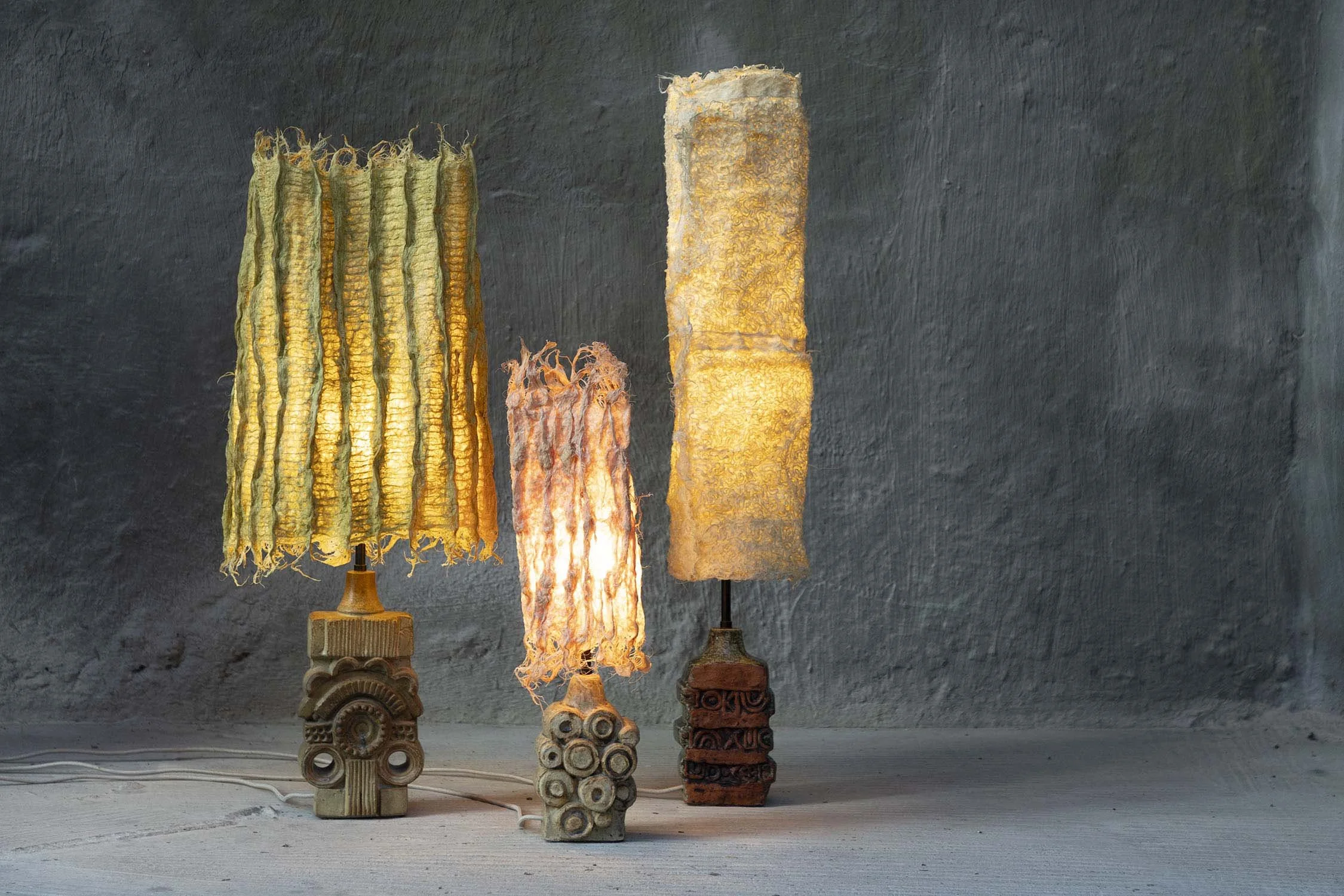 ROOT [2025] & BERNARD ROOKE [1960s] - Grass root & ceramic lamp base