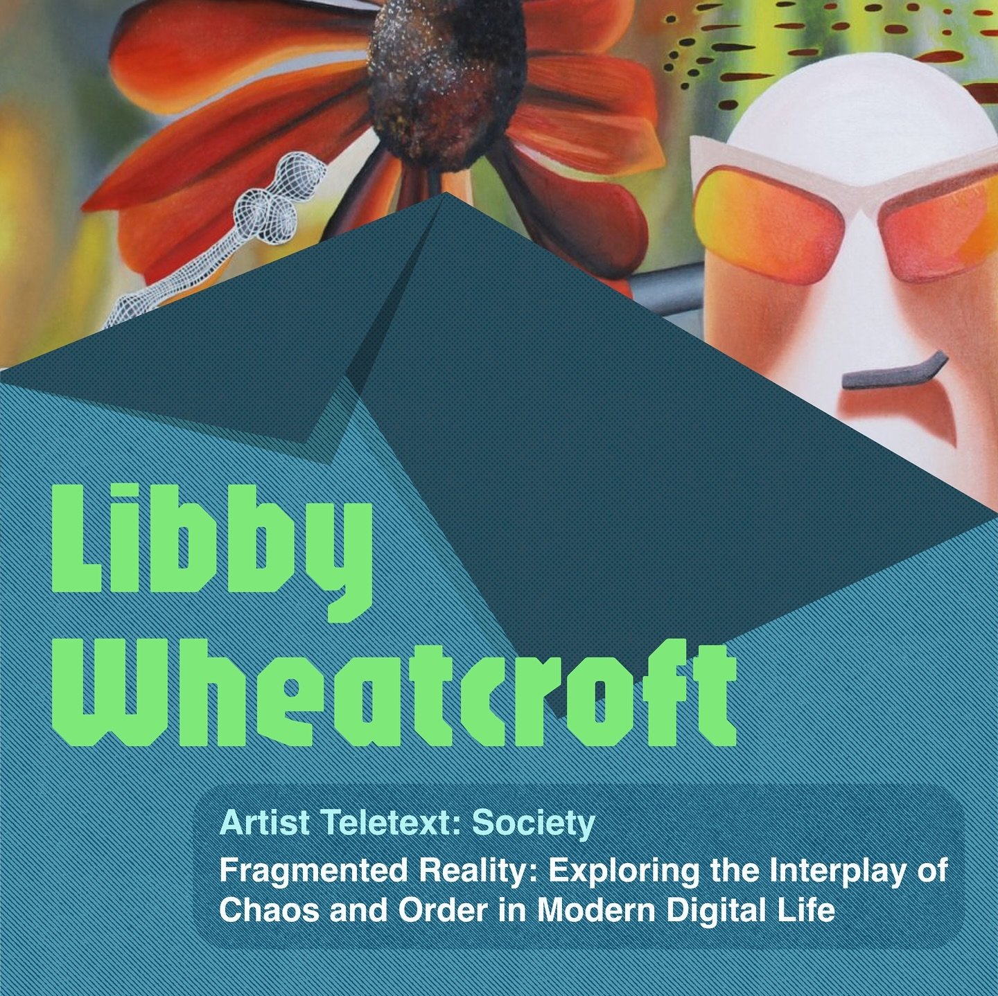 Libby Wheatcroft is an emerging multimedia artist based in East London. Her work explores post-modern identity and the digital experience, often through an autobiographical lens. Diagnosed with ADHD, Libby uses her chaotic creative process to reflect