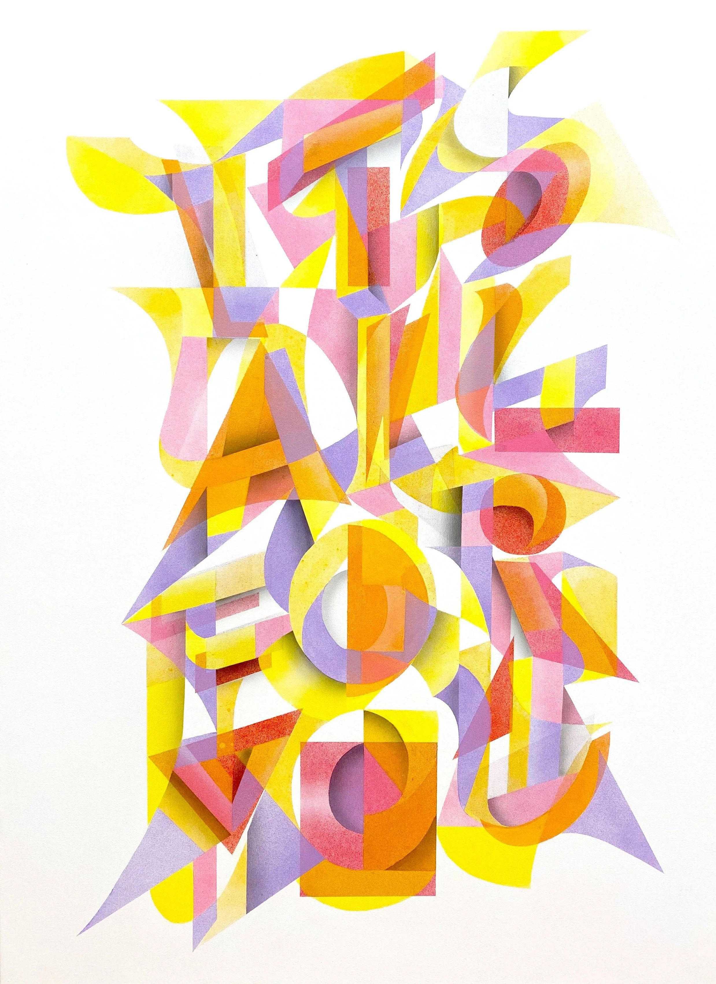 ‘It’s All For You’, Spray Paint and Acrylic on Canvas, 36” x 48”, 2022
