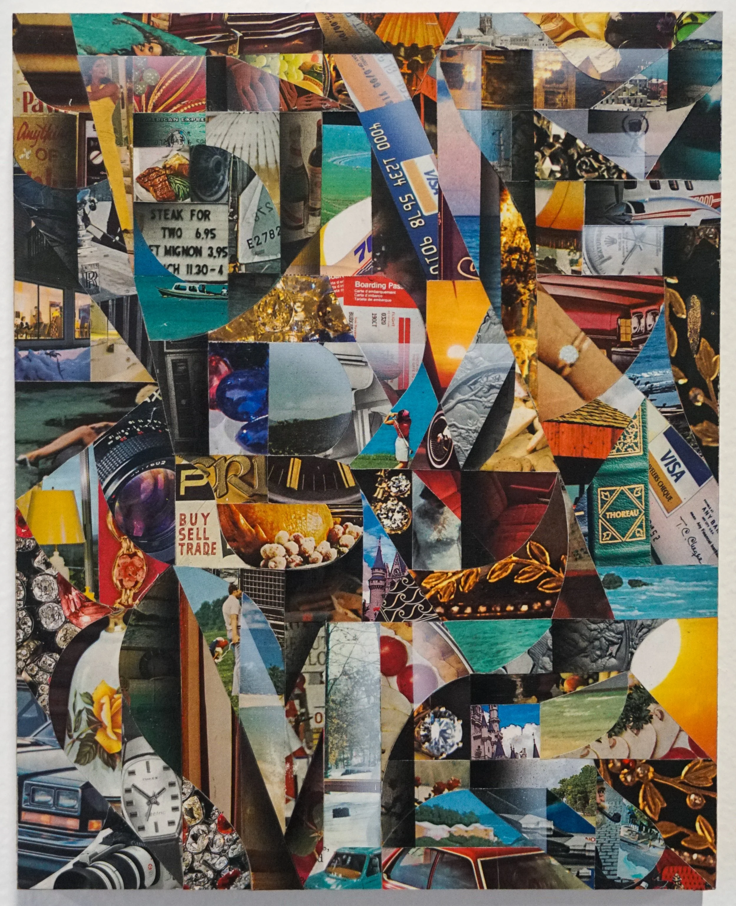 ‘Bad And Boujee’, Collage and Acrylic On Wood Panel, 8" x 10", 2024