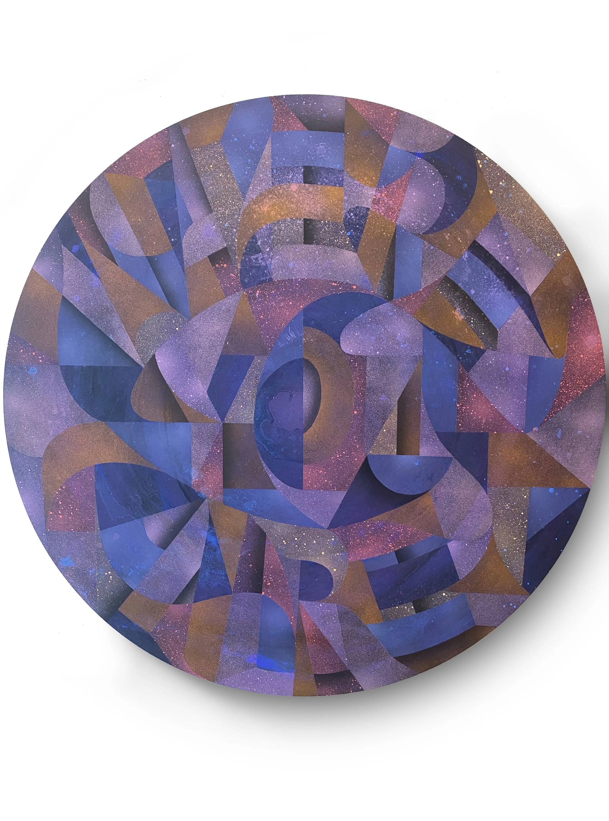 ‘I Just Want To Be’, Acrylic On Wood Panel, 30" diameter, 2024