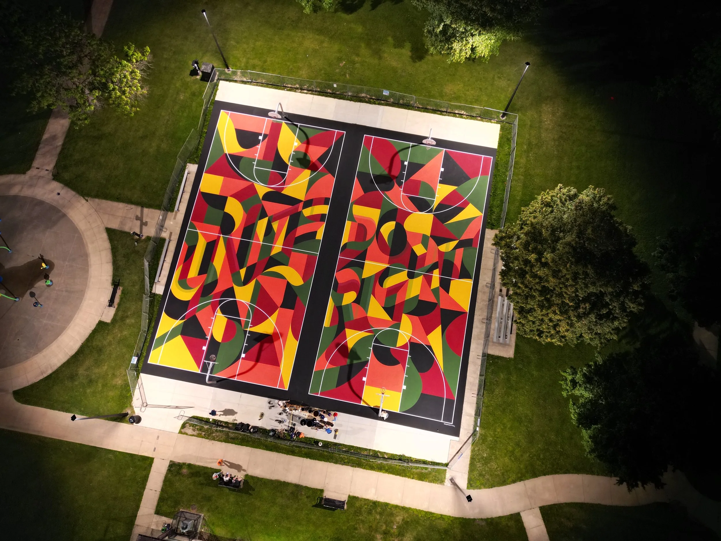 Douglass Park Basketball Court Mural