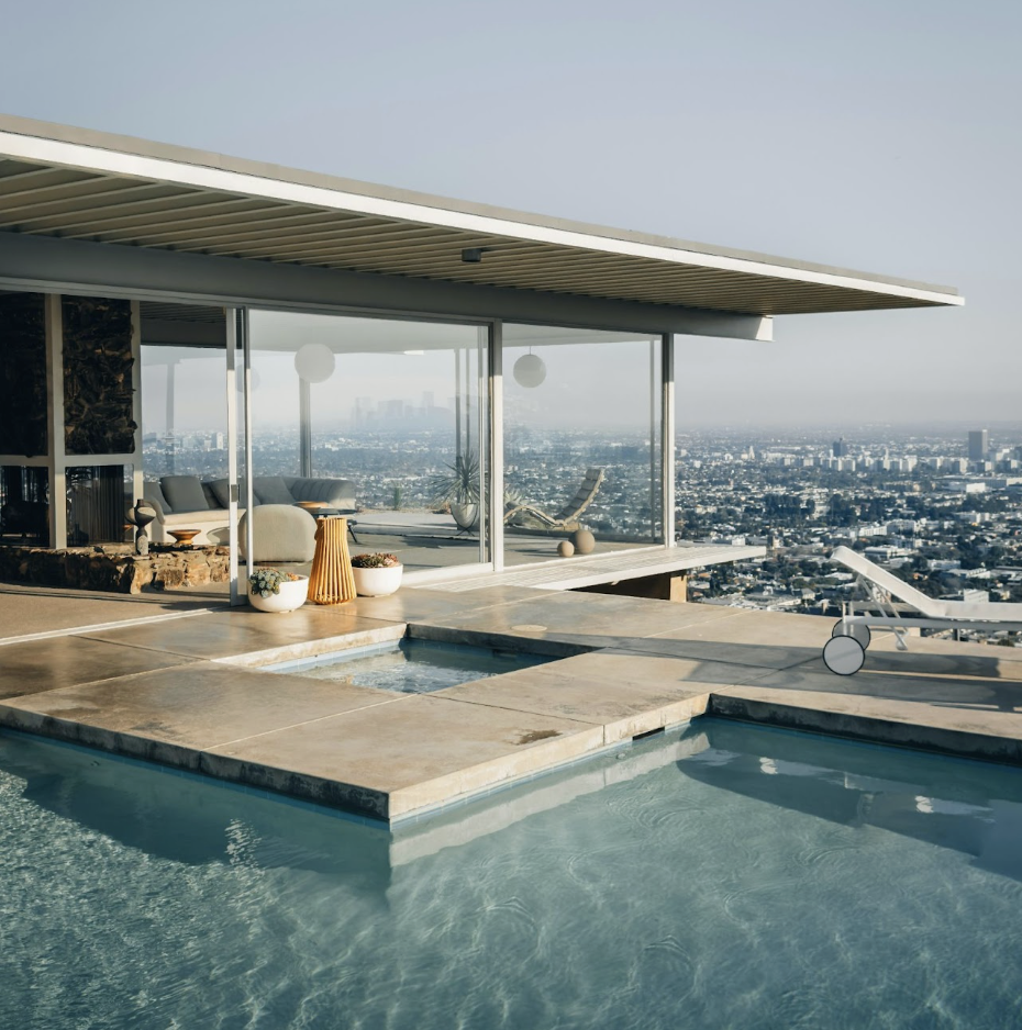 home with a pool and view of Los Angelos