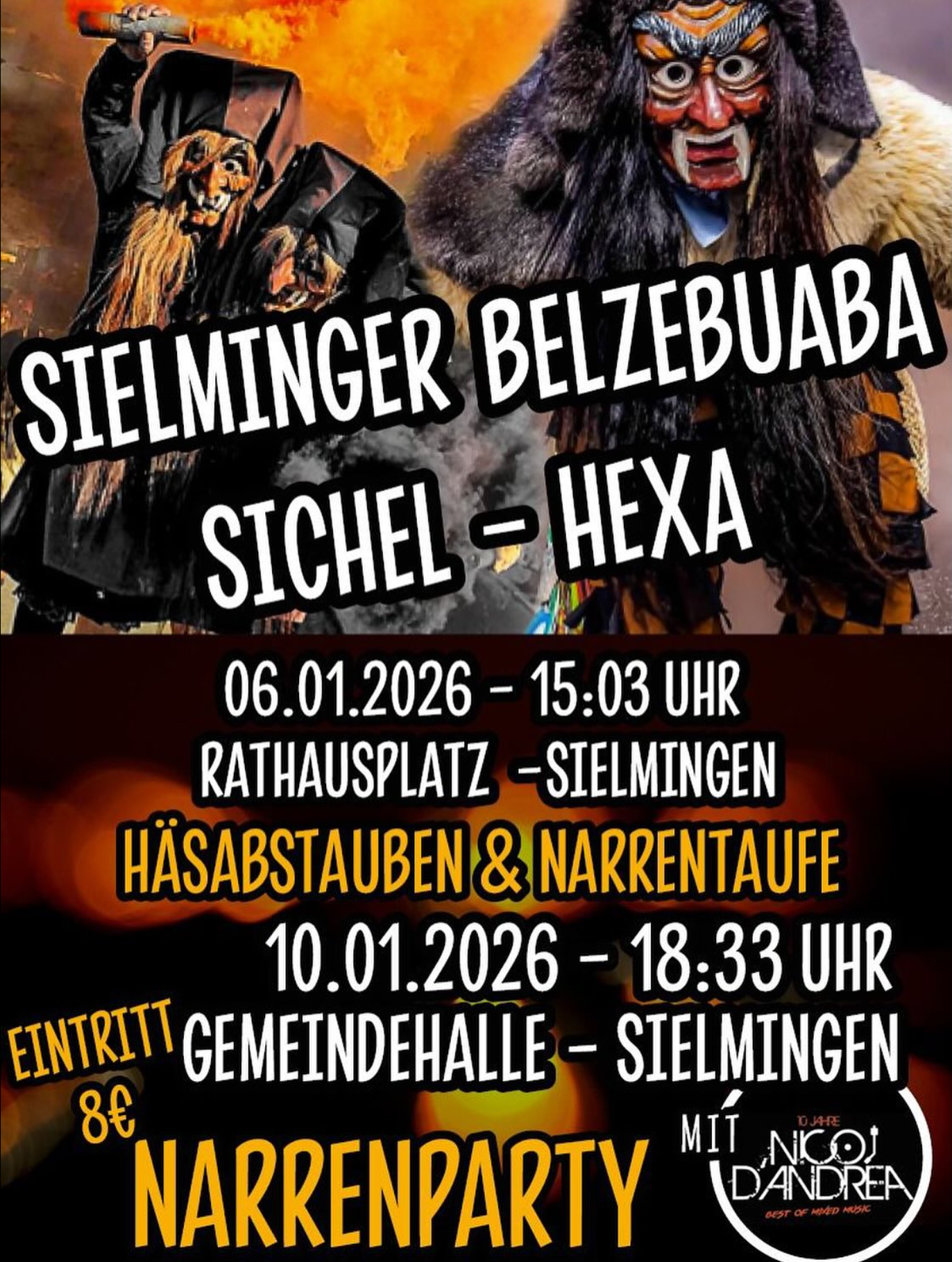 Taufe & Häsabstauben in Sielmingen - Belzebuaba & Sichel-hexen Sielmingen