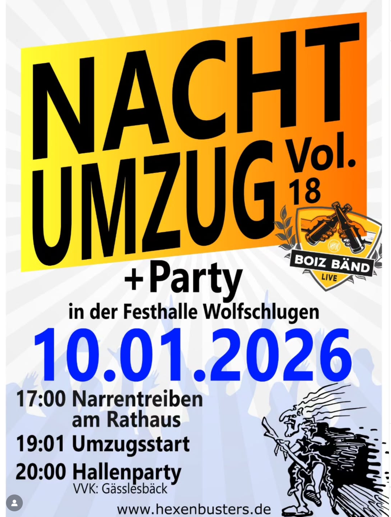 Nachtumzug Hexenbuster Wolfschlugen