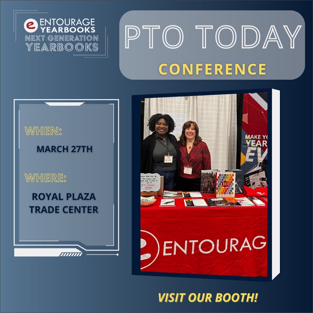 Entourage's Northeast Sales Team is excited to be participating in the PTO Today Conference. Our dedicated sales representatives, Adia and Katie, are here to offer top-notch yearbook services to our valued educators.