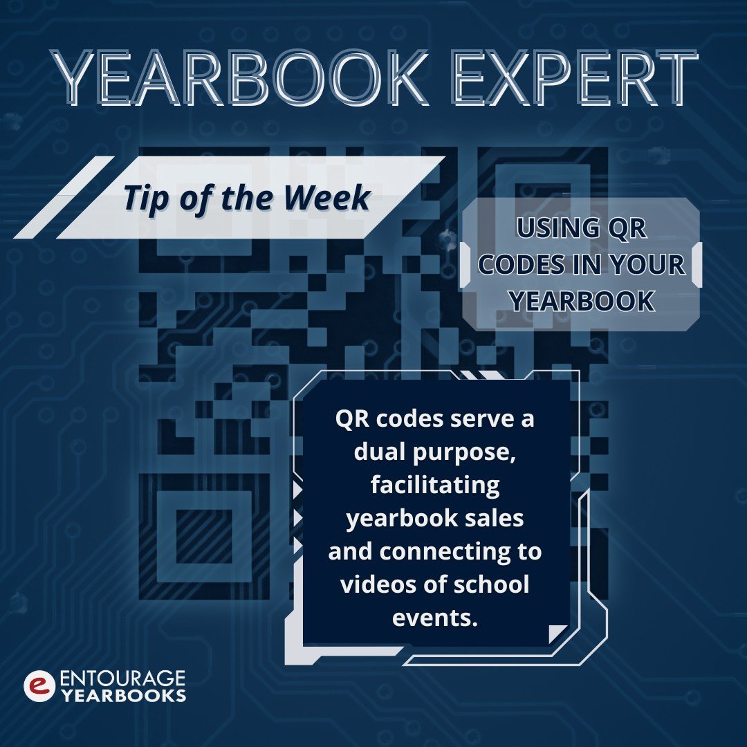 Entourage's Yearbook Expert topic of the week: Using QR Codes in Your Yearbook. QR codes can be a fun interactive feature and a great way to link events to your yearbook. #yearbookexpert