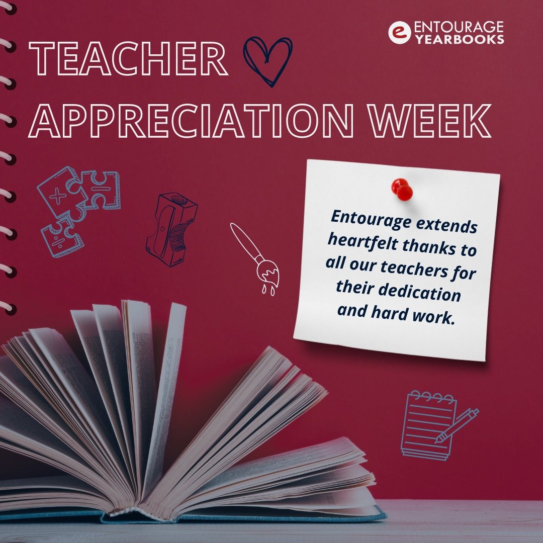 Entourage celebrates Teacher Appreciation Week! We're dedicated to supporting educators with top-notch customer service and high-quality yearbooks. Thank you for everything you do! #teacherappreciationweek