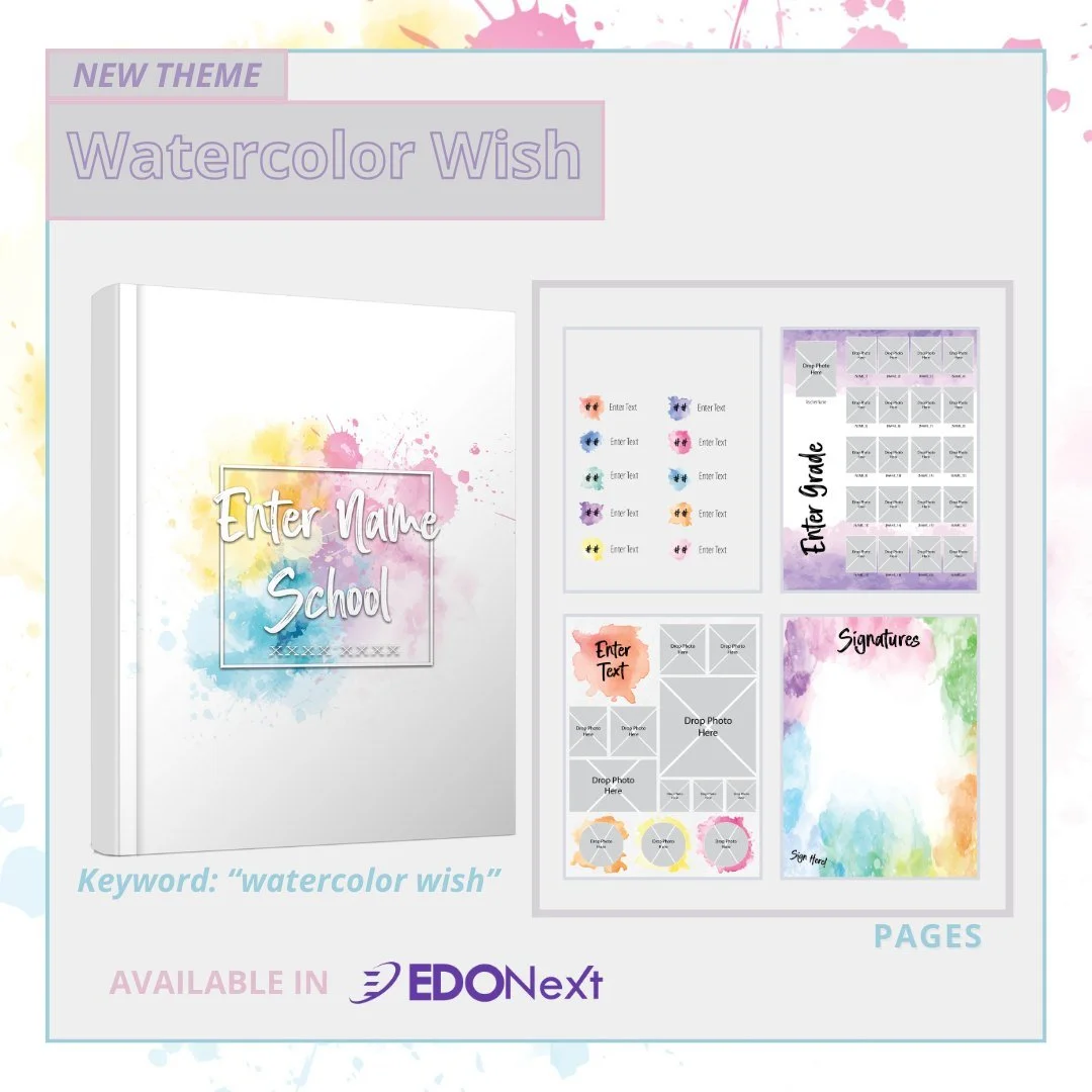 Entourage is introducing new themes for the upcoming school year. When dreams and memories blend, you get a Watercolor Wish.