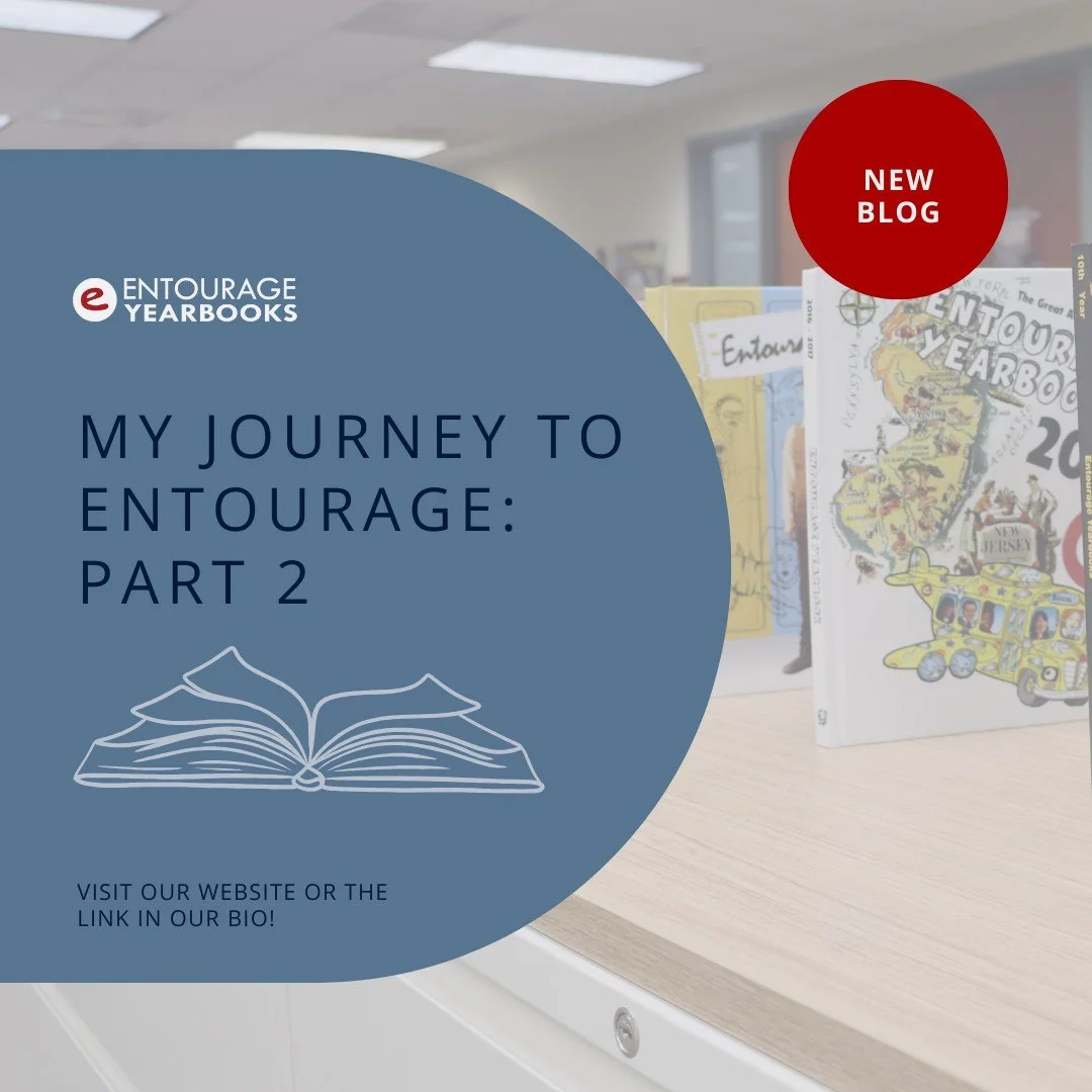 We&rsquo;re back with part two of our employee stories. Dive into their Entourage journey at the link in our bio or start reading here: https://entourageyearbooks.com/blog/my-journey-to-entourage-part-2