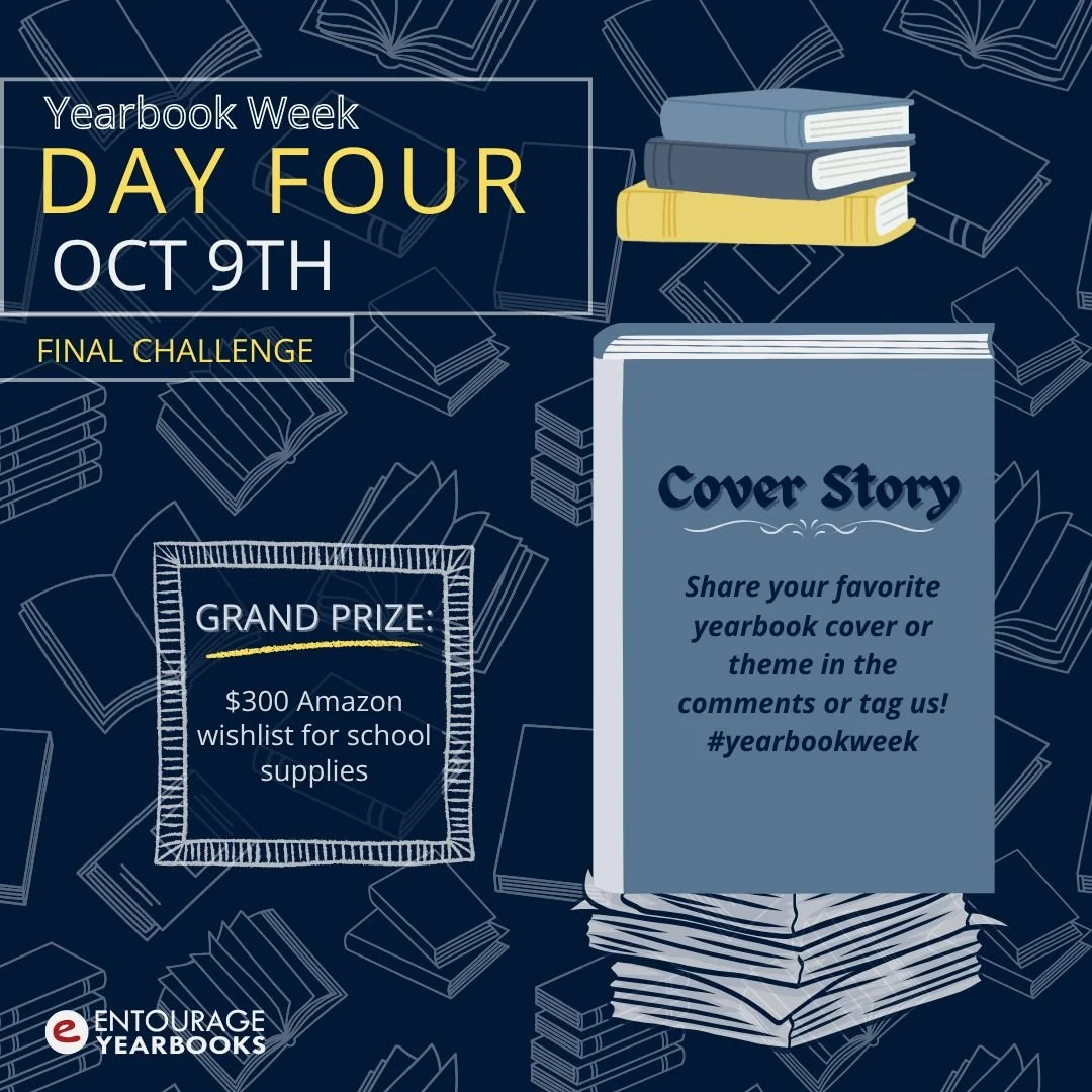 For Day Four of our Yearbook Week challenge we want your Cover Story. Show us your best designs by sharing a photo of your favorite cover or theme in the comments or tag us! #yearbookweek