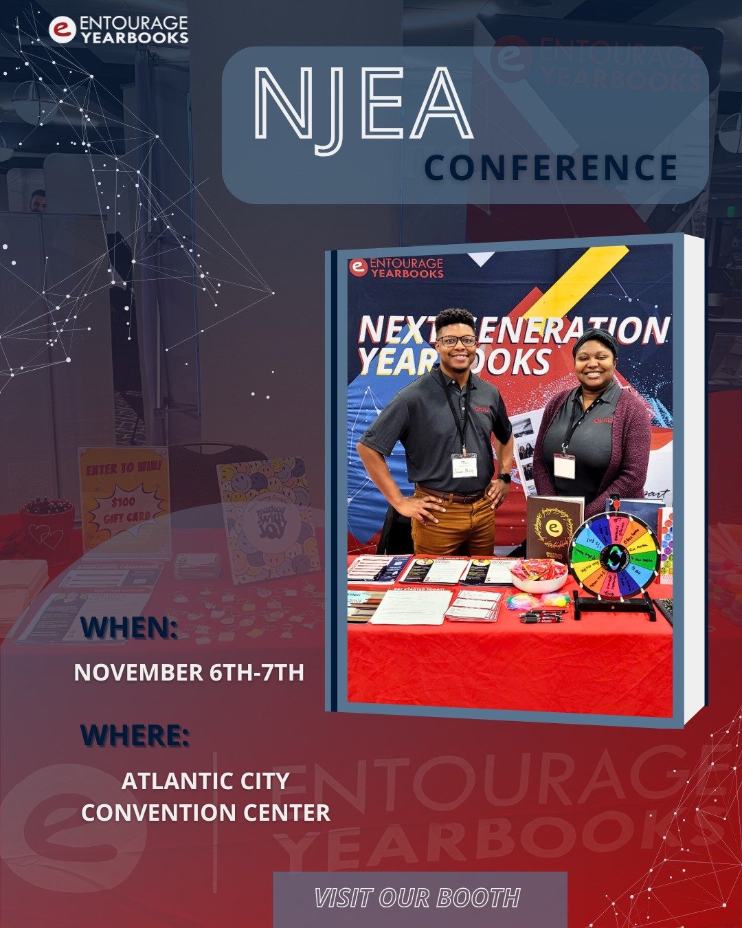 The Entourage Sales Team is excited for NJEA! Stop by our booth to explore our yearbook services and see what&rsquo;s new this year. If you&rsquo;re already part of the Entourage family, we&rsquo;d love for you to come by and say hello! #NJEAConferen