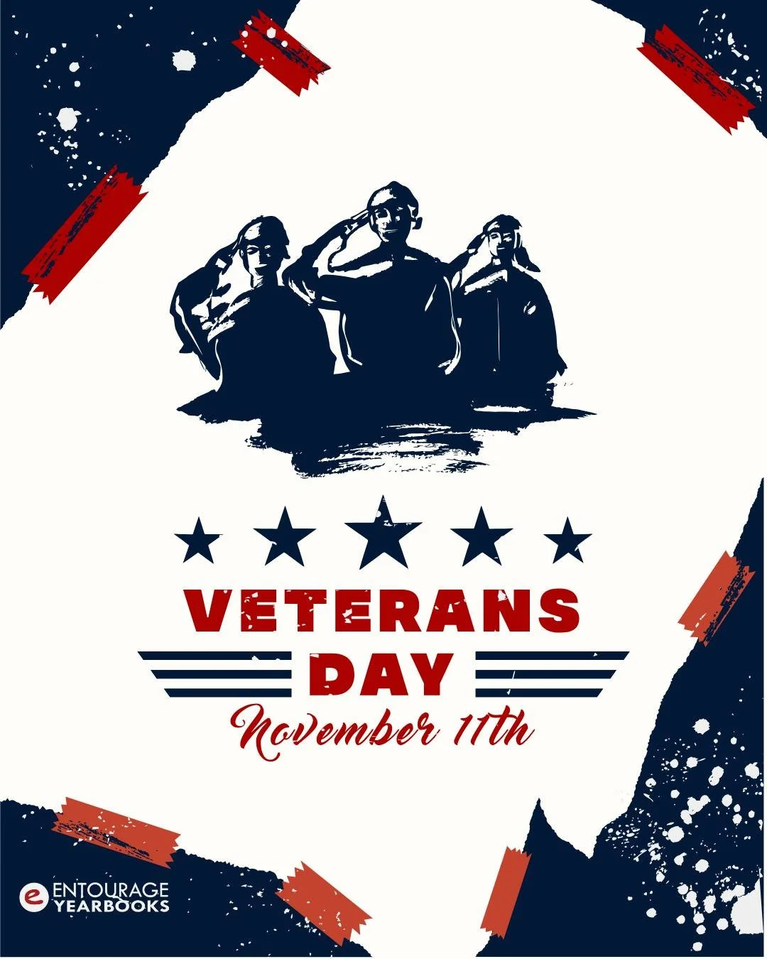 Entourage Yearbooks salutes our veterans! We&rsquo;re grateful for all who serve and protect. Thank you for everything you do!