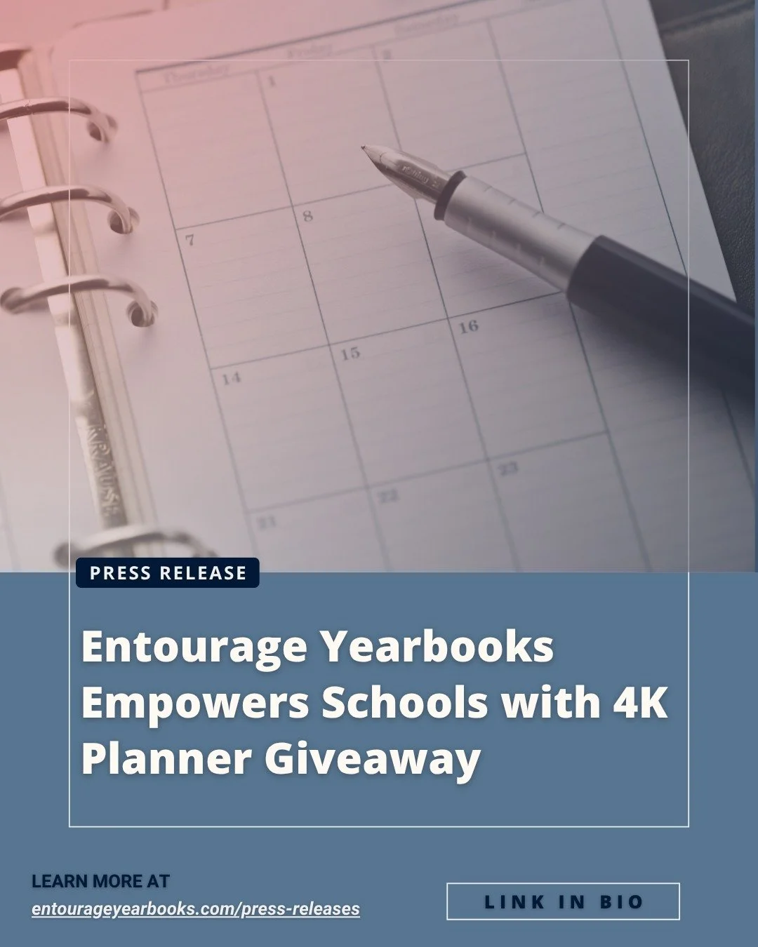 Entourage&rsquo;s newest press release highlights the Planner Giveaway campaign, sharing how $4,000 worth of planners were donated to schools at no cost. Visit the link in our bio or our website.
