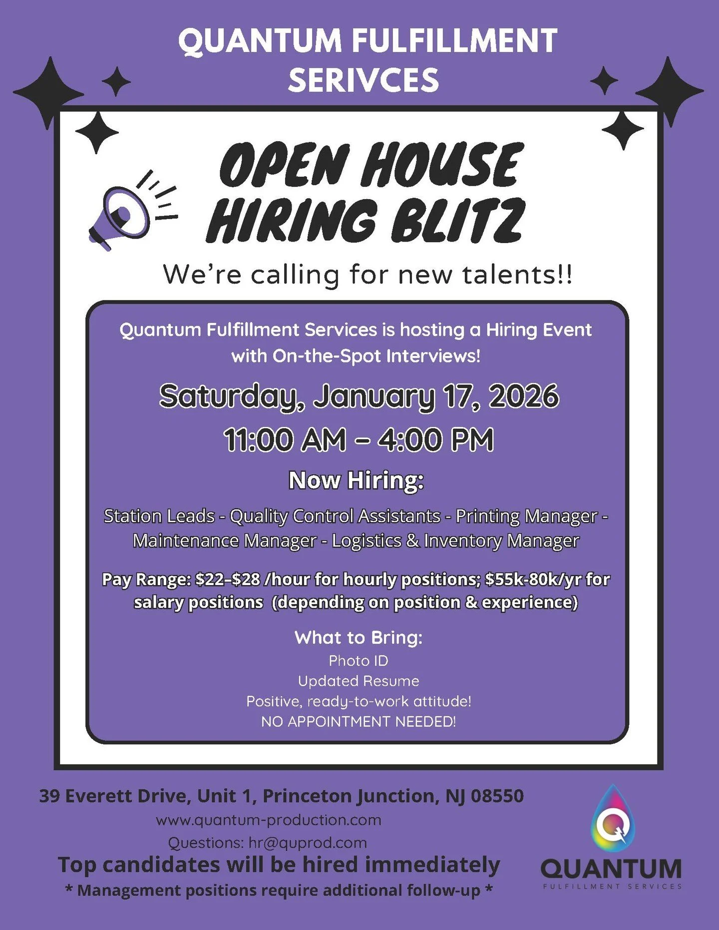 Entourage&rsquo;s Quantum Print Facility is hosting an open house for multiple available roles. Whether you have print production experience or are interested in learning, we would love to meet you. Join us Saturday, January 17, from 11am to 4pm.