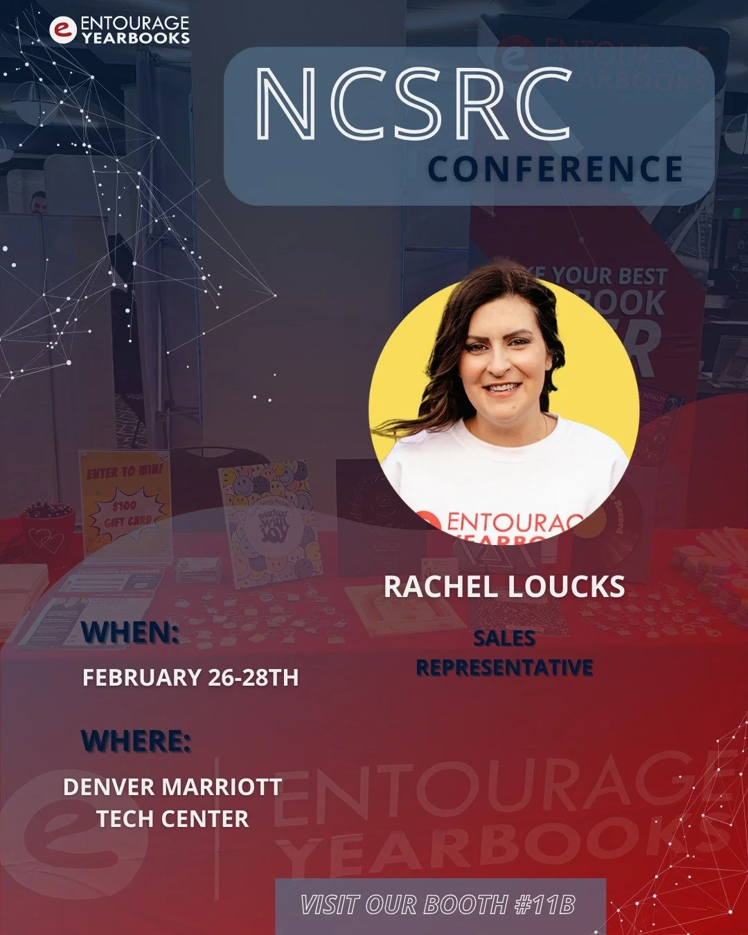 Entourage Yearbooks is at NCSRC in Denver, Colorado. Stop by our booth to connect with our team and see how we can support your school&rsquo;s yearbook project.