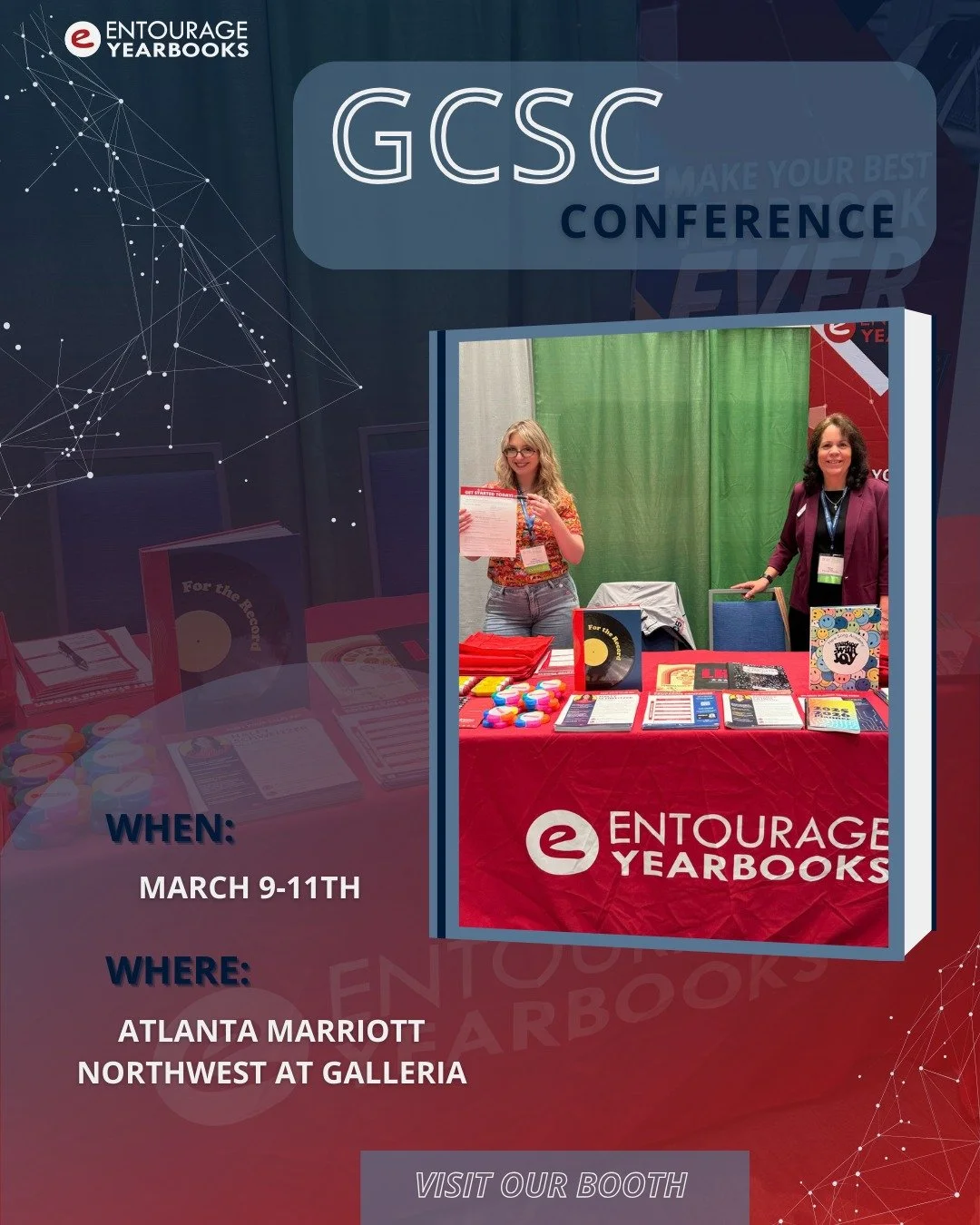 Our sales team is ready to talk all things yearbook at the GCSC Conference in Atlanta, GA. Come visit our booth! #GCSC