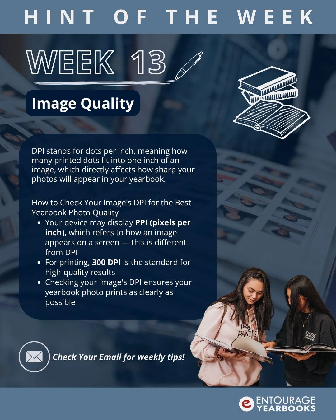 Hint of the Week #13: Image Quality 
Make sure your photos look stunning in print. Learn how to check image quality in our designer and understand DPI. Check your email or click the link in our bio!