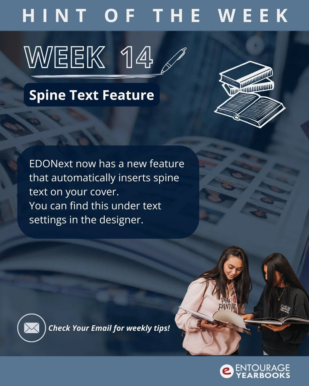 Hint of the Week #14: Inserting Spine Text
The best way to ensure your spine text is formatted and correct is to use our new Insert Spine Text feature! Check your email or click the link in our bio to read more.