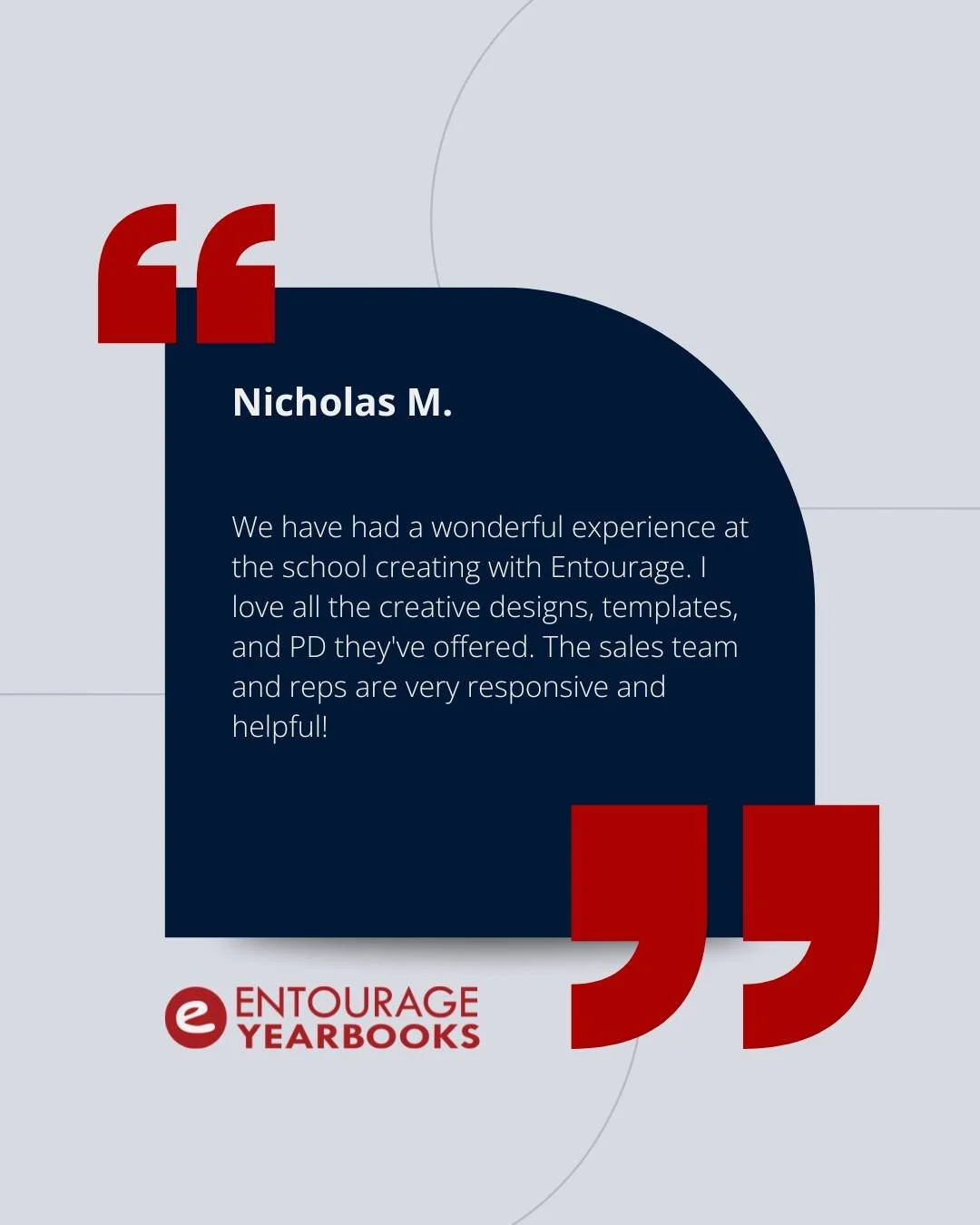 This Testimonial Tuesday, we are highlighting Nicholas! Thank you for the kind words.
.
.
.
.
.
#yearbooks #testimonialtuesday #happycustomer