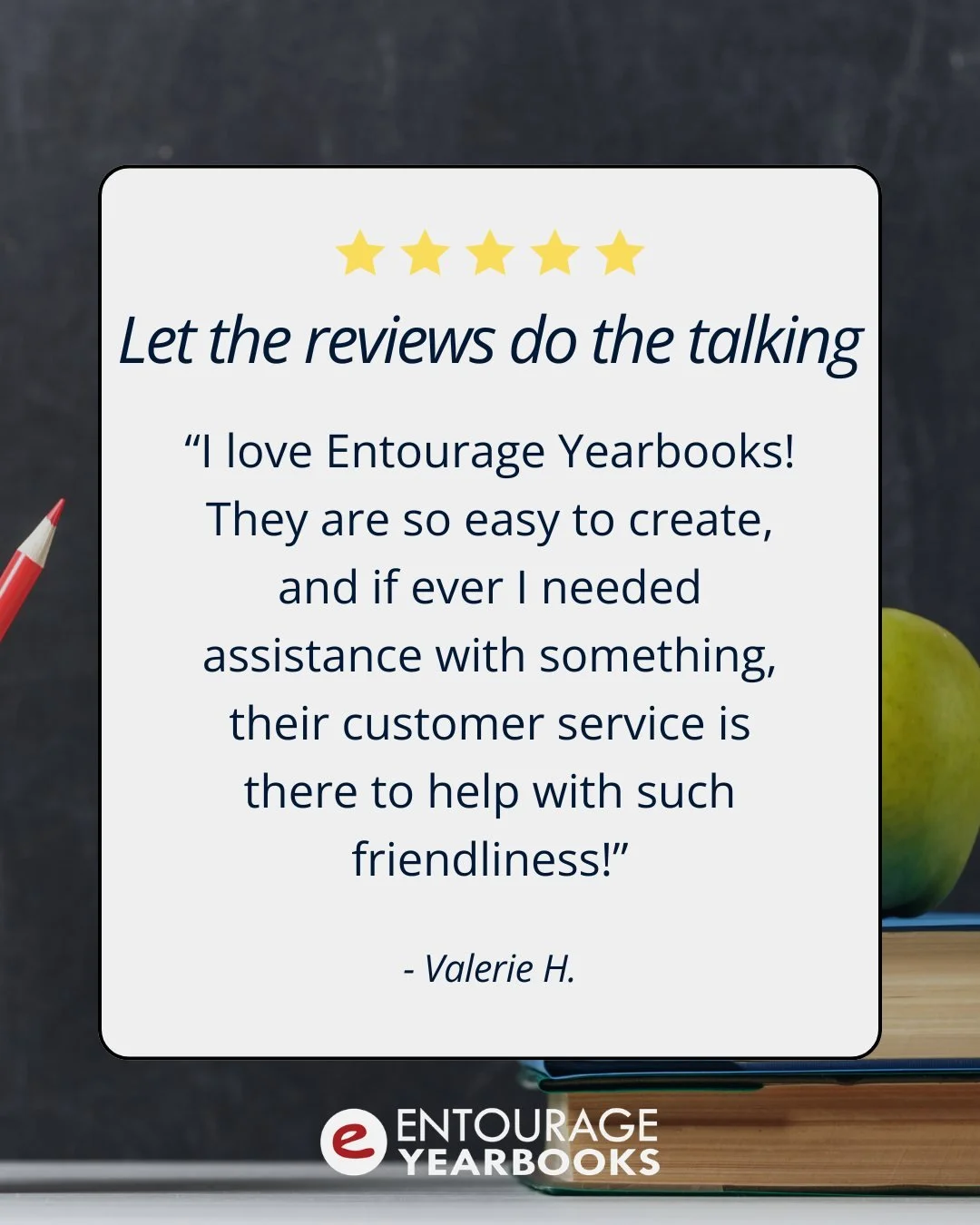 We'll let our reviews do the talking this Testimonial Tuesday. Thank you, Valerie!
.
.
.
.
.
#yearbooks #testimonialtuesday #yearbook #customerlove #happycustomer