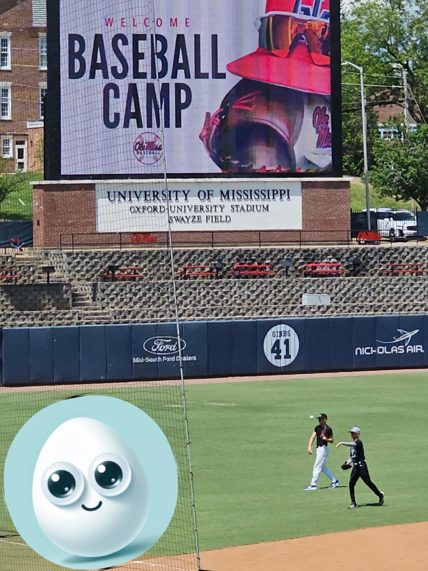 Baseball is a hit with #thewondering eggs today! @olemiss #baseball It&rsquo;s the oldest university in Mississippi. Chartered in 1844 with the first classes in the fall of 1848.