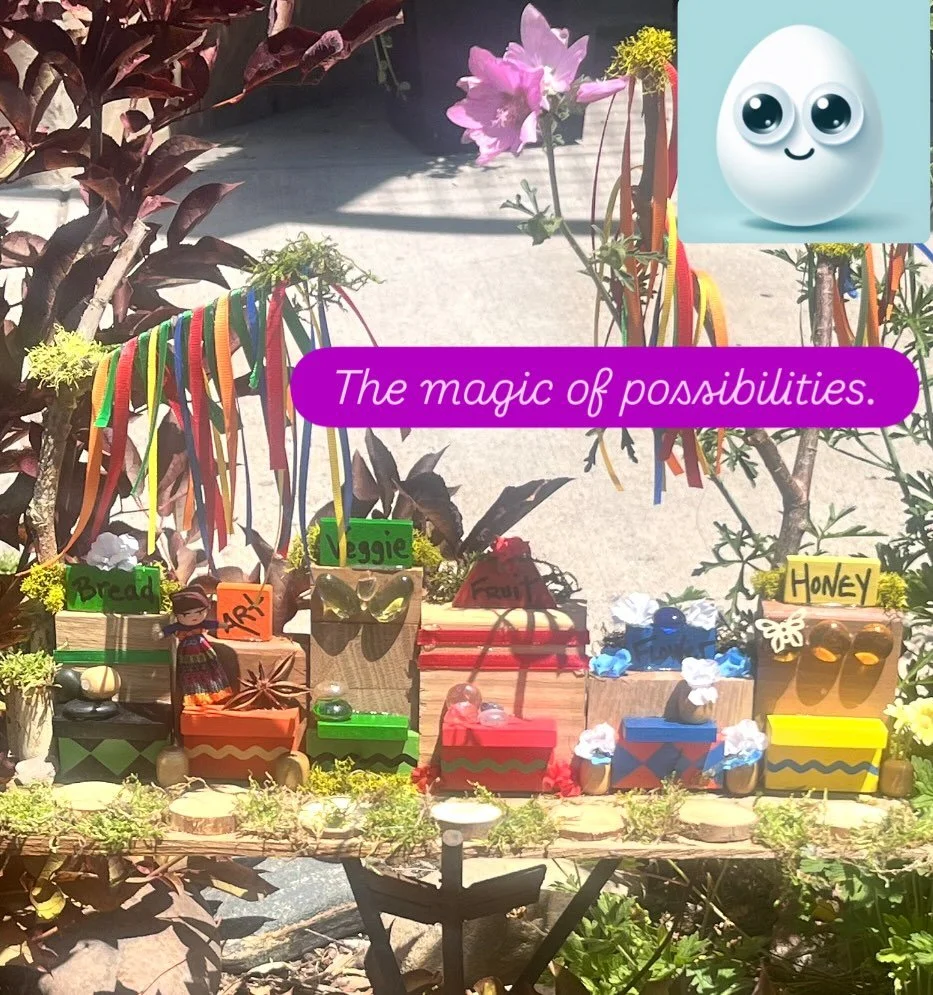 The enchantment, wonder and imagination of a sweet lil fairy garden. 🪴🧚💕#thewonderingeggs #fairygarden #imagination