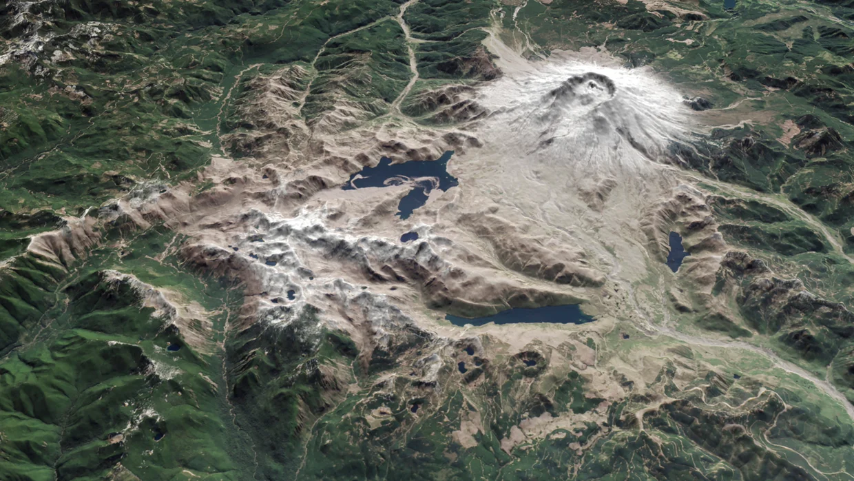 Mt. St. Helens seen from NASA Earth Observatory, 2015,