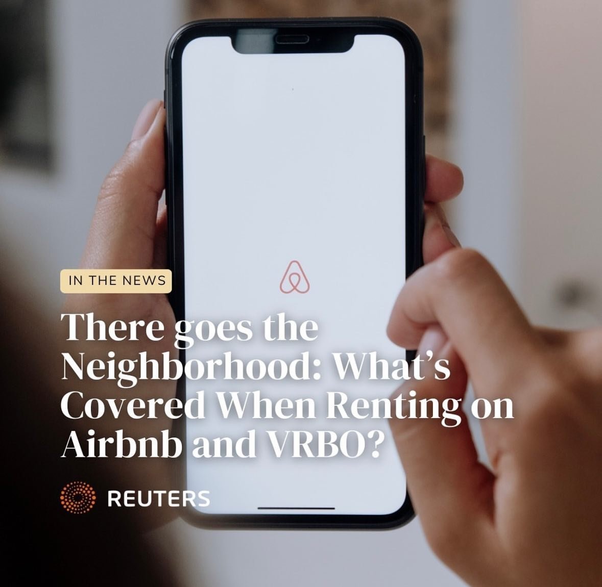 Berger Kahn is published in Reuters and Westlaw Today. 

On April 19, 2024, in their article &ldquo;There goes the Neighborhood: What&rsquo;s Covered When Renting on Airbnb and VRBO?&rdquo; Berger Kahn attorneys Erin Ezra, Jamie L. Rice, and Madeline