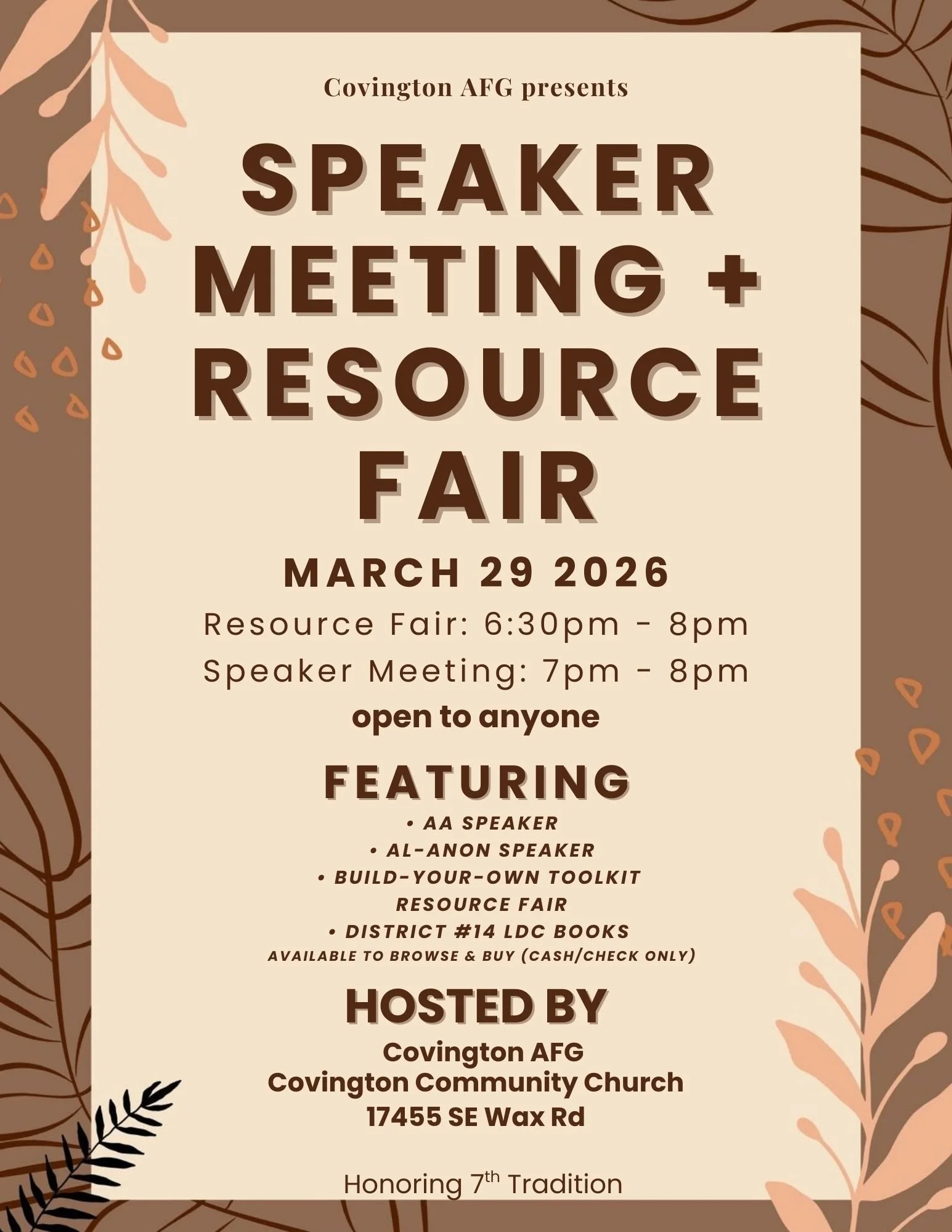 Speaker Meeting + Resource Fair