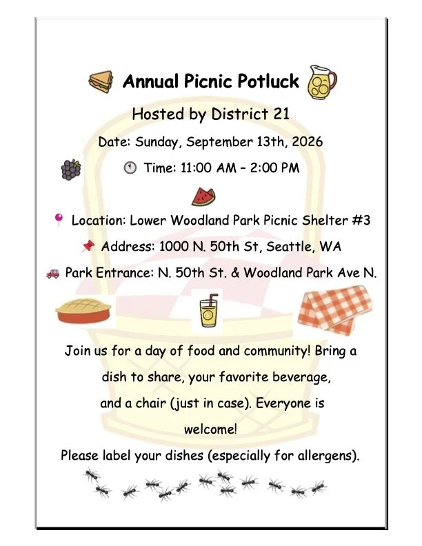 District 21 Annual Picnic Potluck