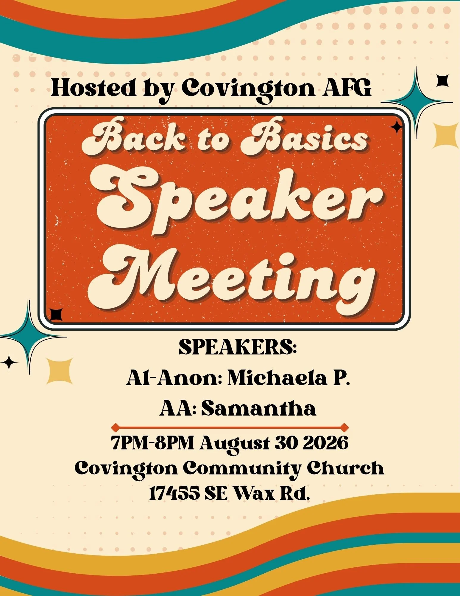 Back to Basics Speaker Meeting