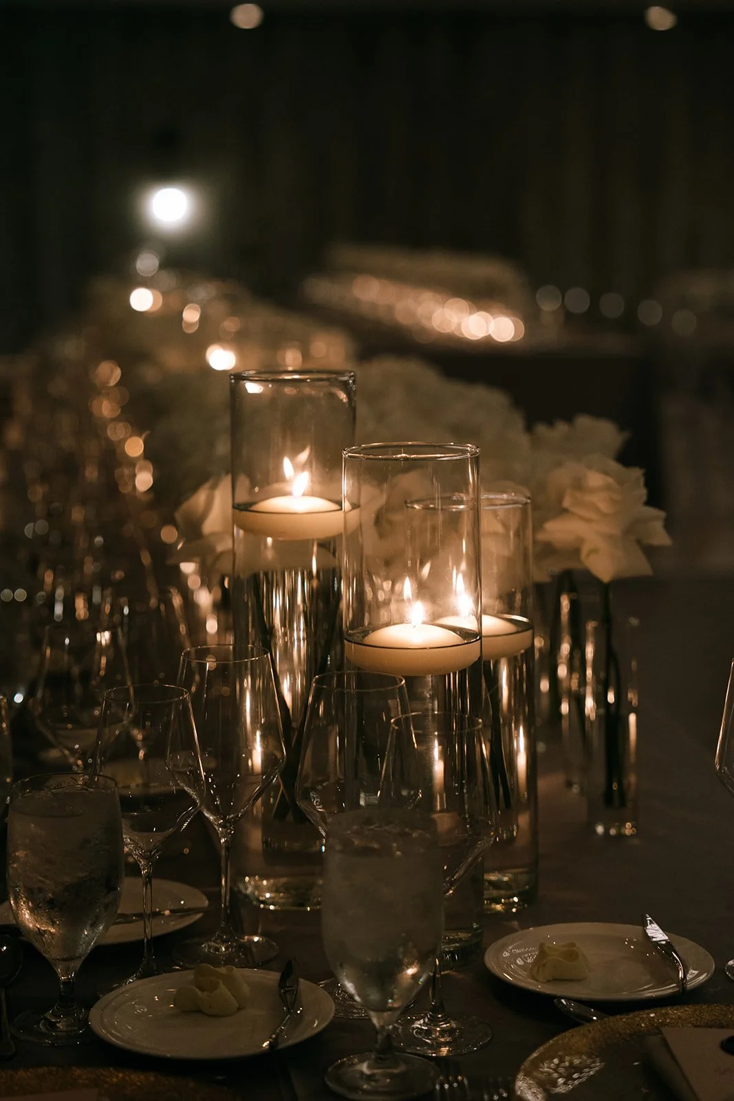 romantic candlelit reception detail photos editorial modern luxury