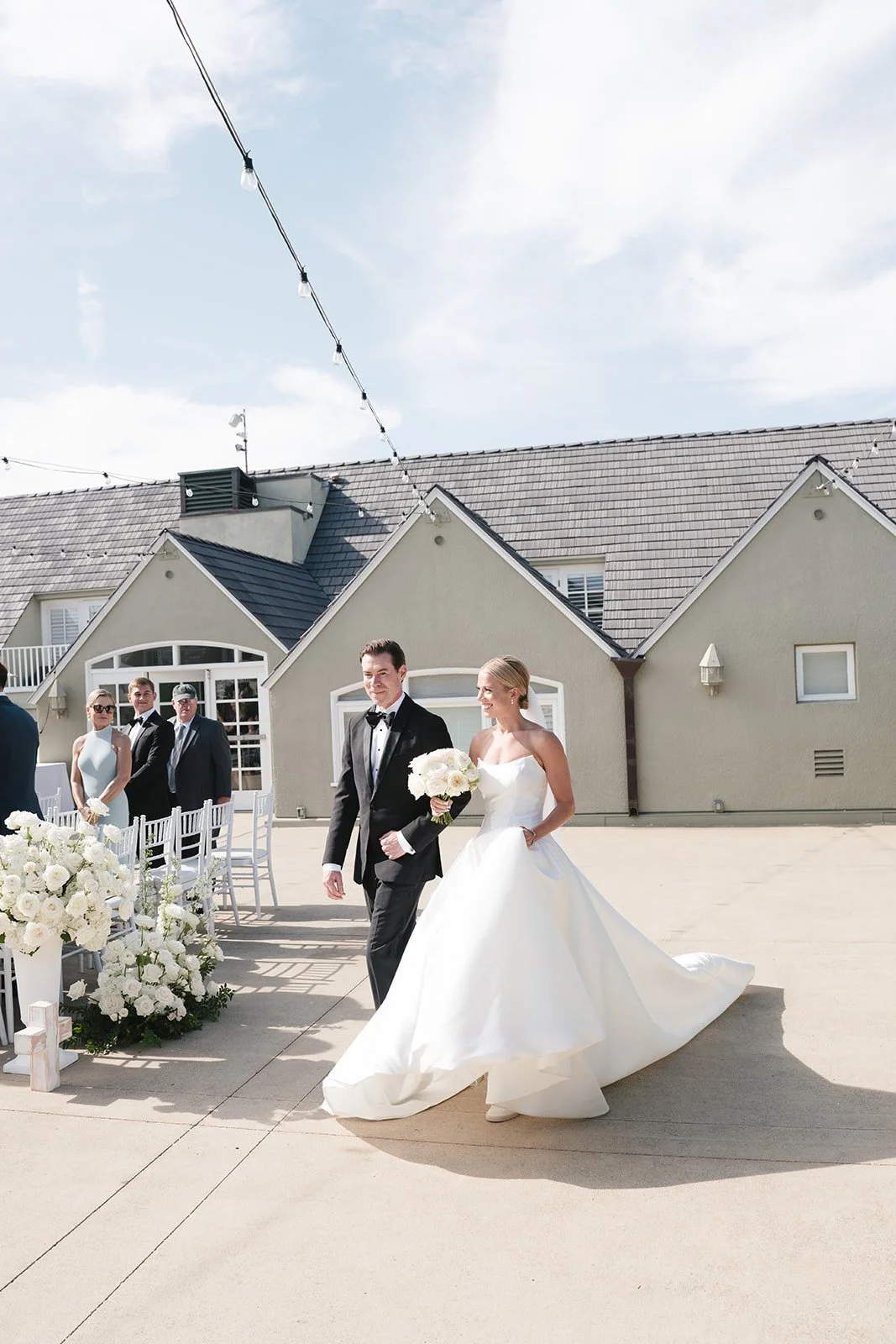 Bride walking down the aisle with her father