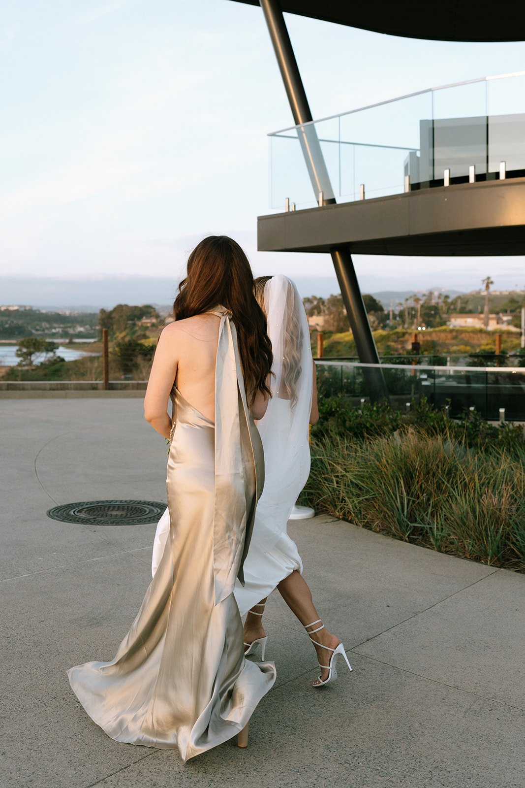 bride and maid candid wedding photos