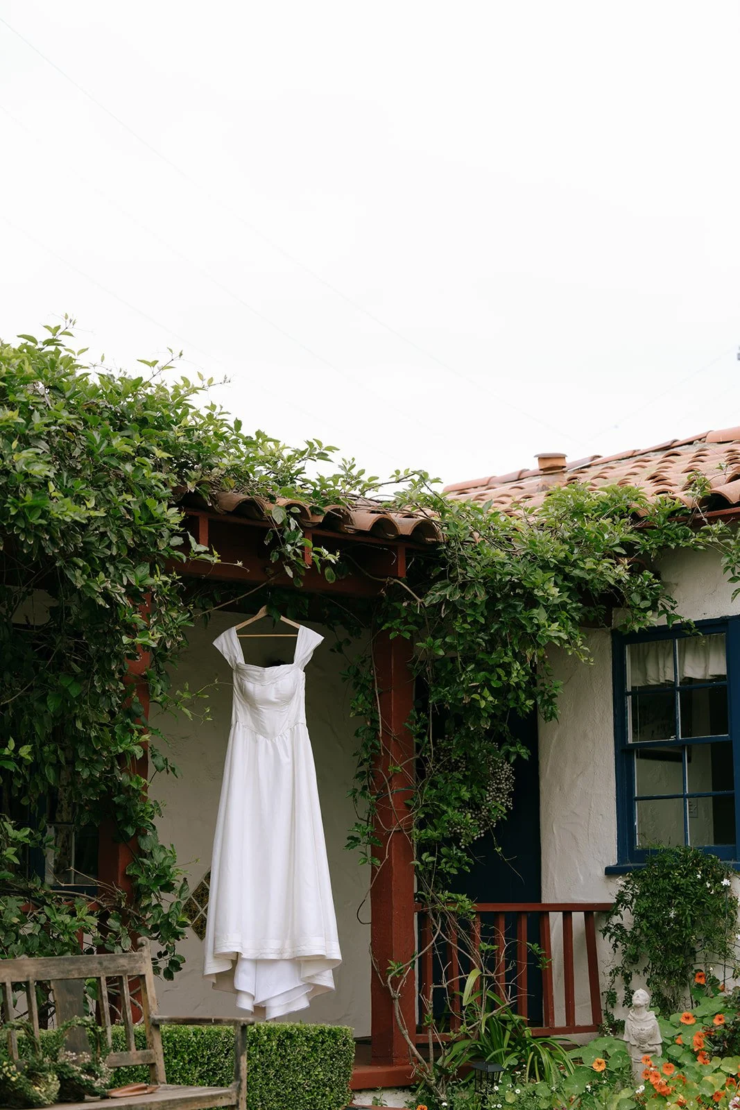 The bride's wedding gown was also once her mother's wedding gown. A true vintage wedding gown.