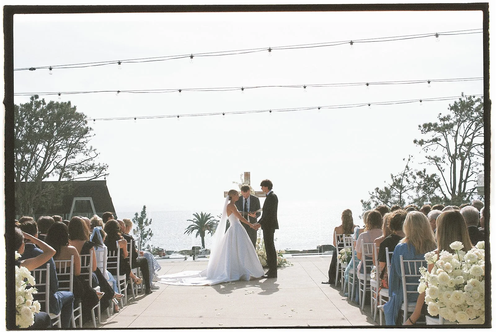 The bride and groom exchanging vows