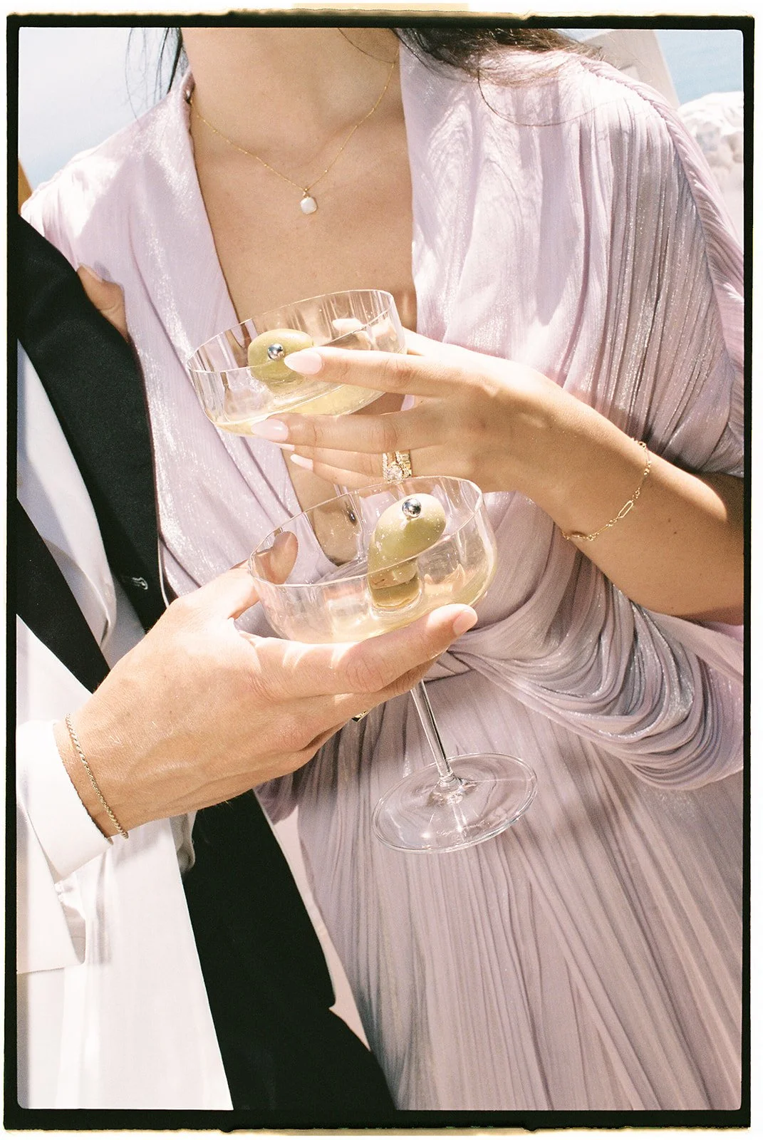 A close-up of people's drinks