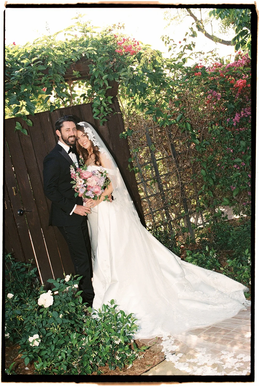  Giddy smiles and that newlywed feeling. 35 mm film. 