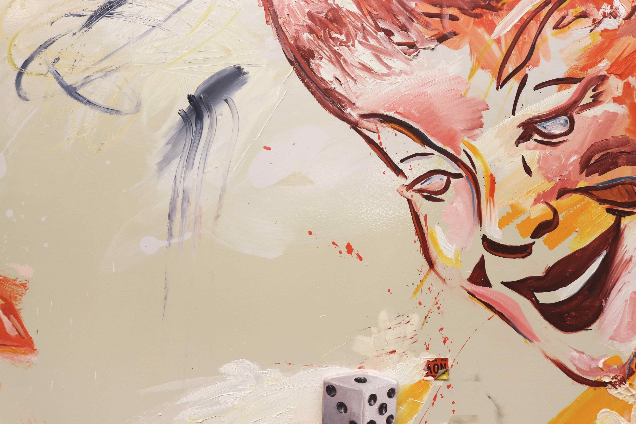 *SOLD*
"Dances with Lady Luck (Rogue Tires in Napoleon, OH)" 2023 Detail