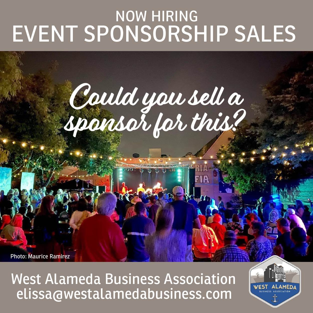 🌟 Join Our Team! West Alameda Business Association Seeks Sponsorship Sales Consultant 🌟

Are you a well-connected individual with a passion for fostering community engagement? The West Alameda Business Association (WABA) is on the lookout for a dyn